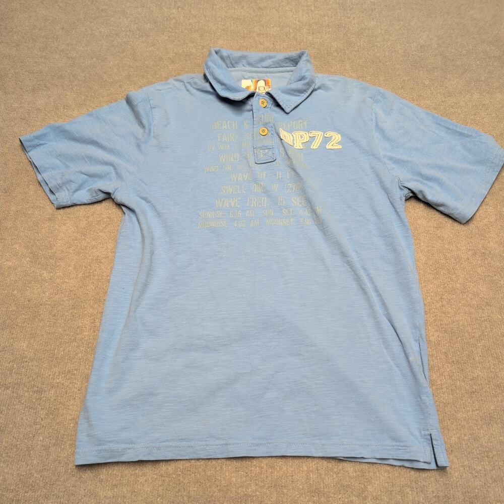 Y2K OP Ocean Pacific Men's Light Blue Polo Shirt Size L